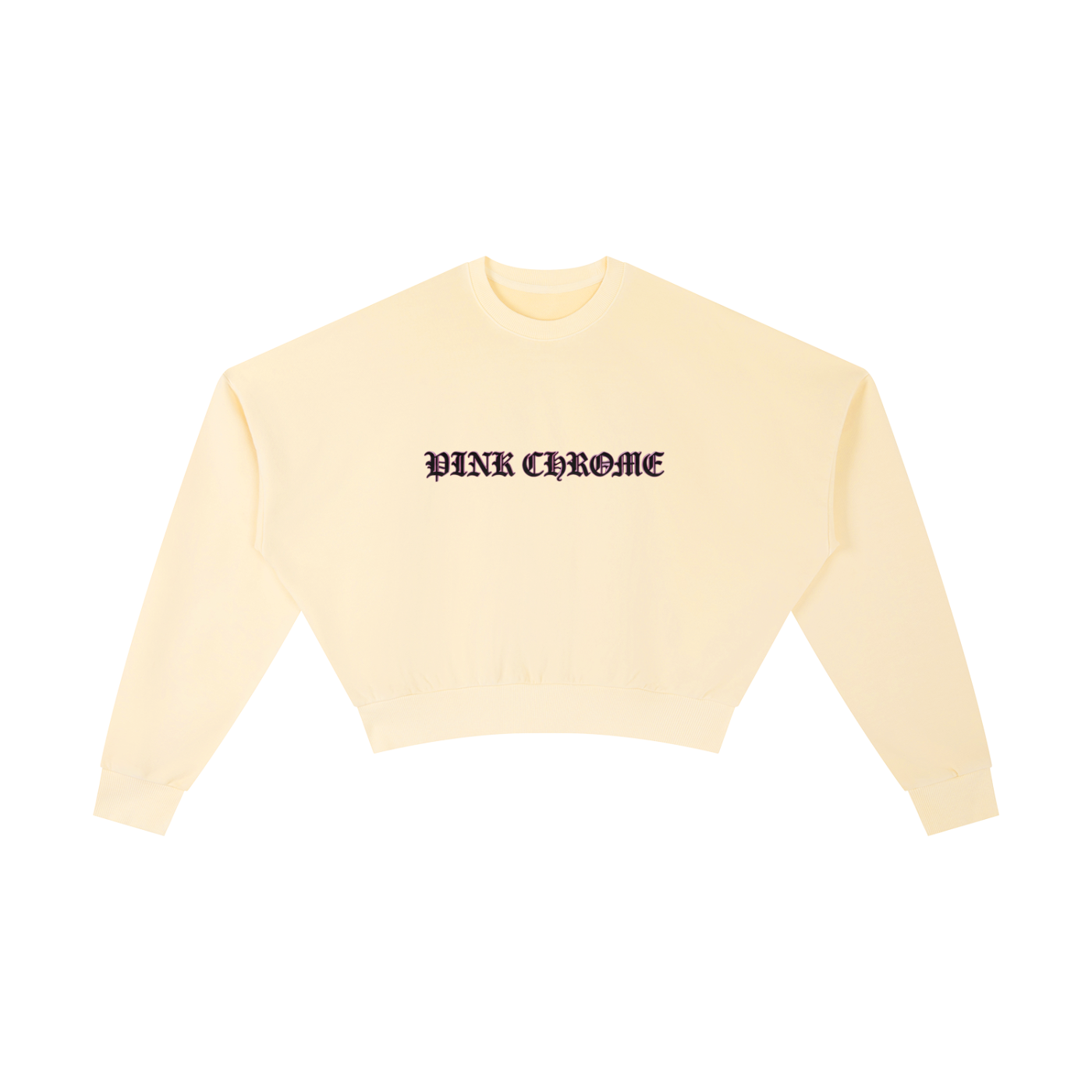 PINK CHROME Vintage Washed Cropped Sweatshirt