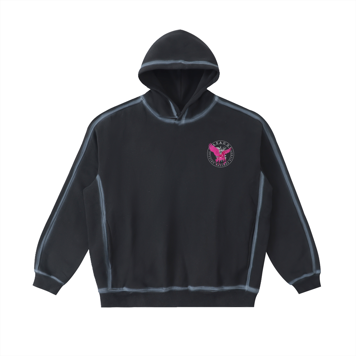 GAFAUDI PINK PEGASUS Sunfaded Edge Fleece Hoodie