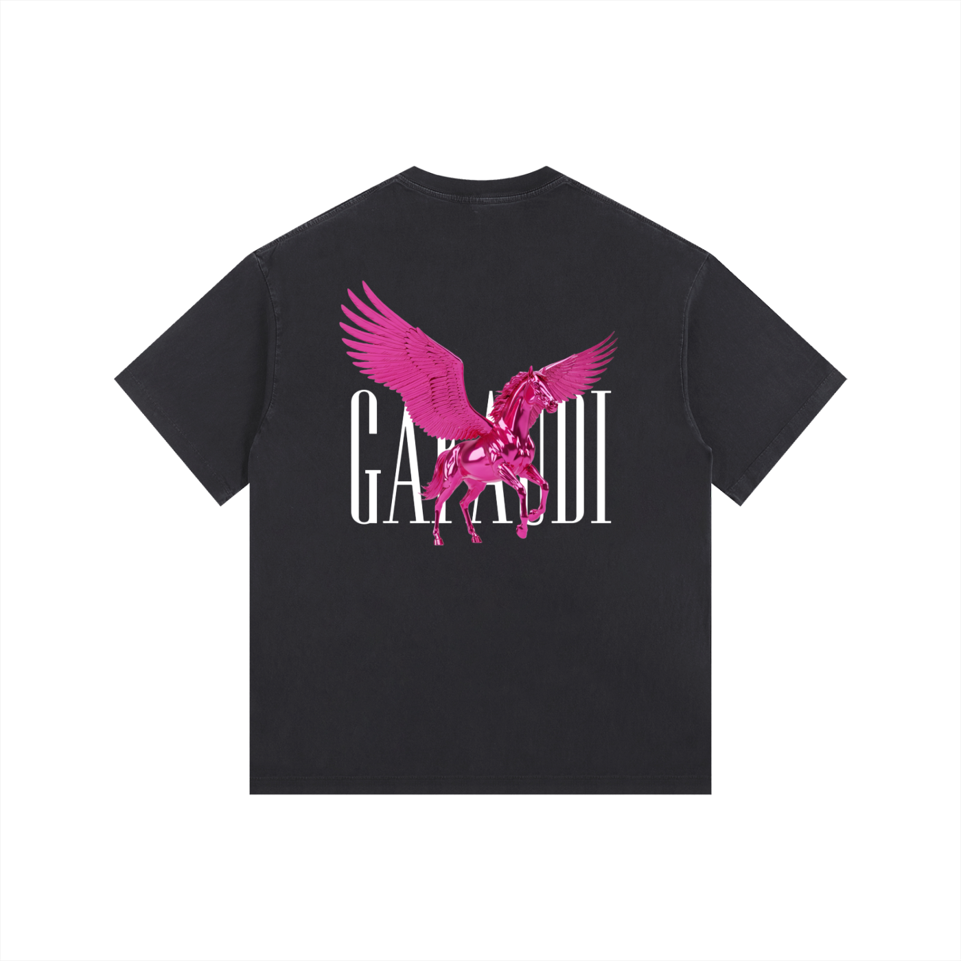 GAFAUDI PINK PEGASUS Vintage Washed Oversized Cotton T-Shirt