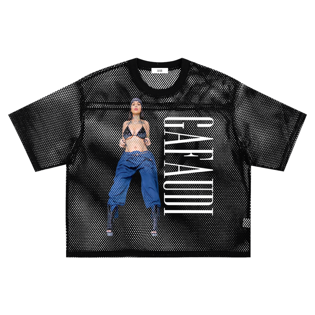 GAFAUDI "BACE ROCK 89" See-through Boxy Net T-Shirt