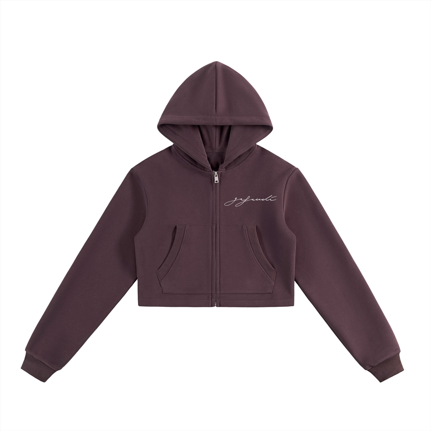 GAFAUDI Essential Cropped Zip-Up Hoodie