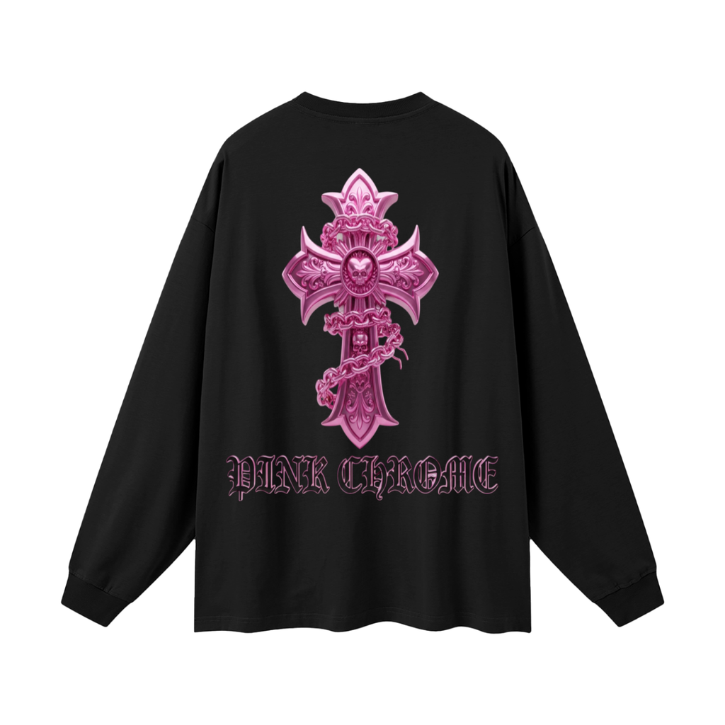 PINK CHROME Oversized Unisex Long Sleeve T-Shirt