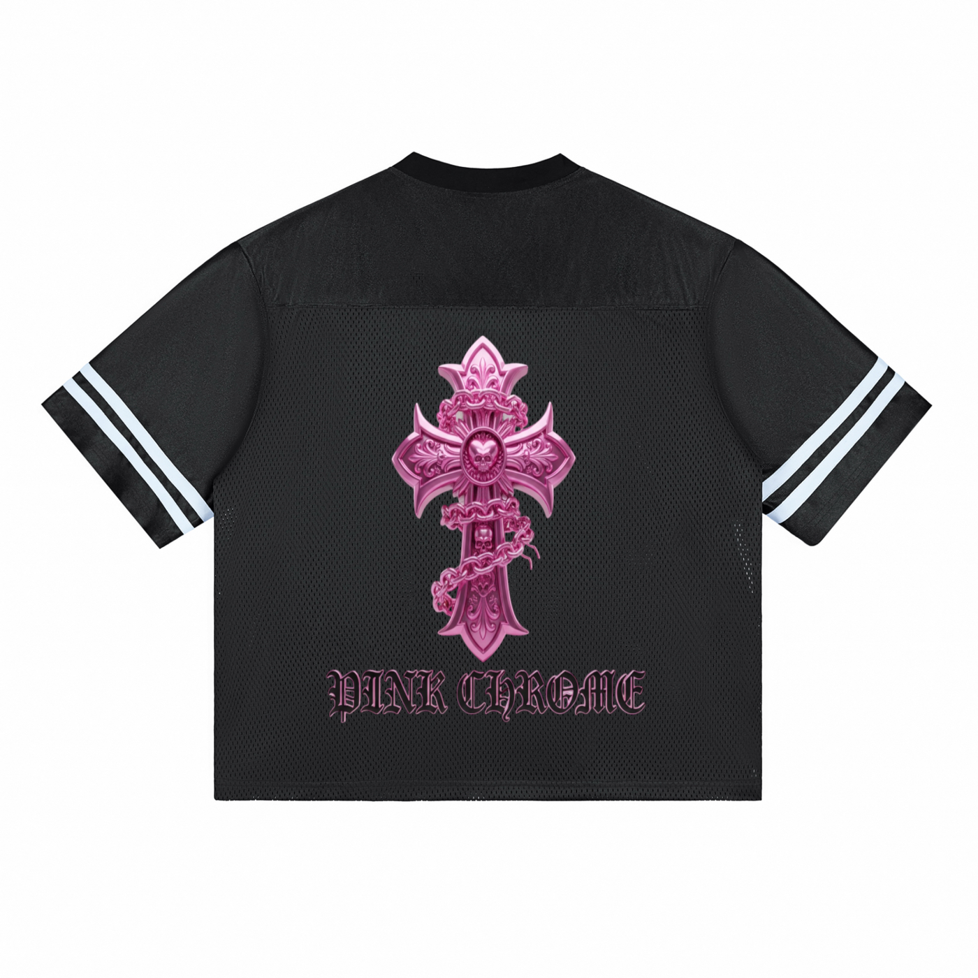 PINK CHROME Taped Mesh T-Shirt