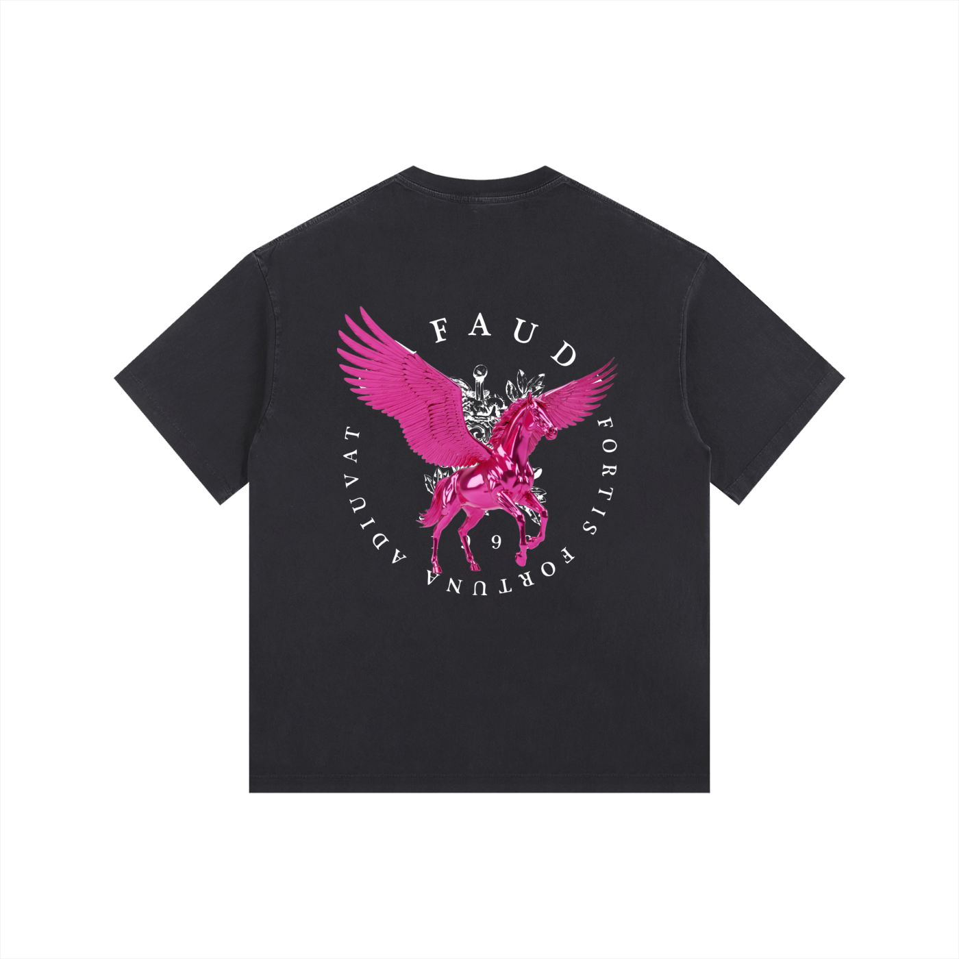 GAFAUDI PINK PEGASUS Vintage Washed Oversized Cotton T-Shirt