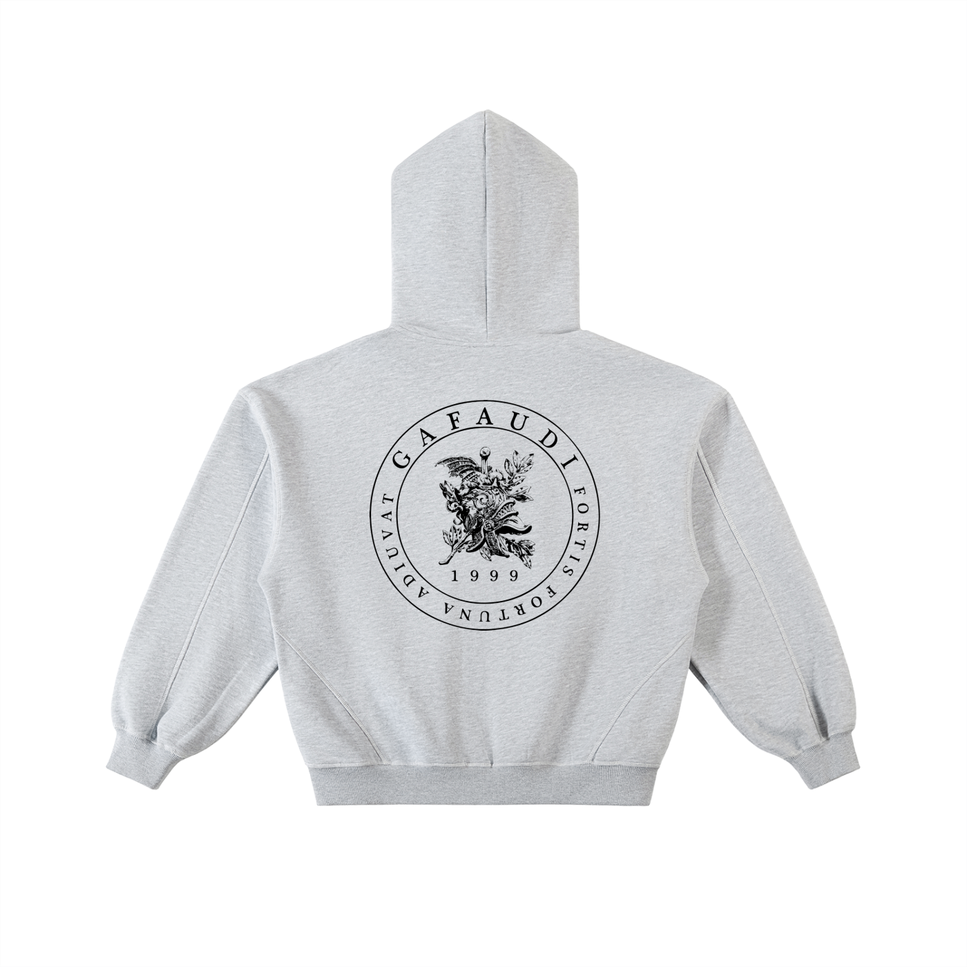 GAFAUDI Contrast-Stitched Boxy Fleece Zip Hoodie