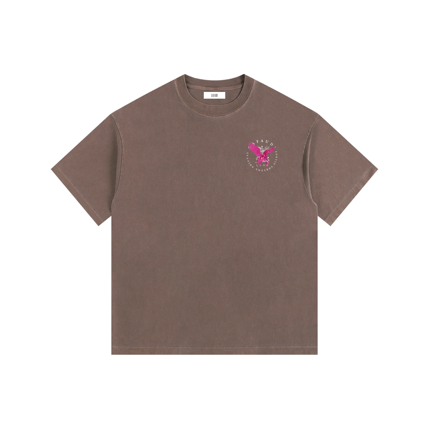 GAFAUDI PINK PEGASUS Vintage Washed Oversized Cotton T-Shirt