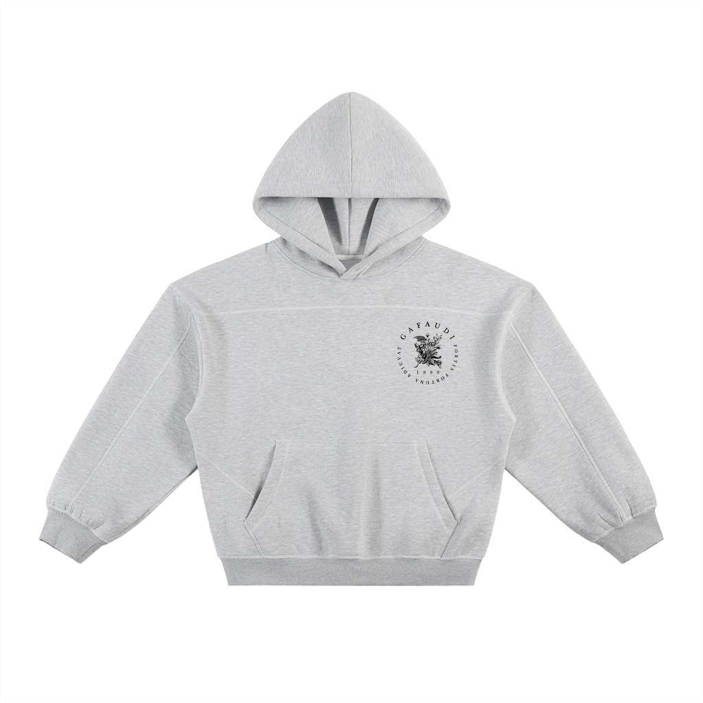 GAFAUDI Contrast-Stitched Boxy Fleece Hoodie