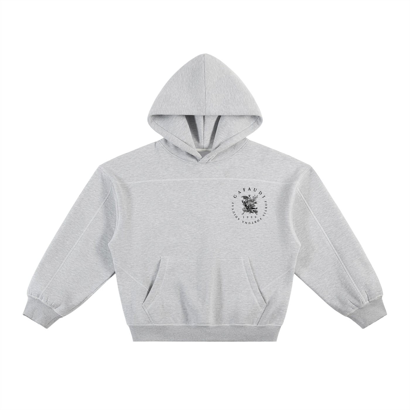 GAFAUDI Contrast-Stitched Boxy Fleece Hoodie