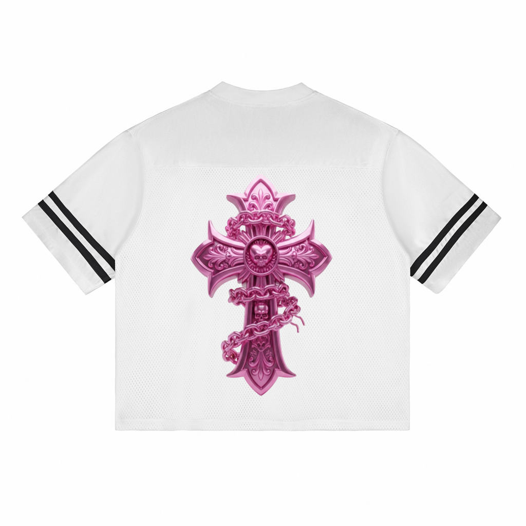 PINK CHROME Taped Mesh T-Shirt
