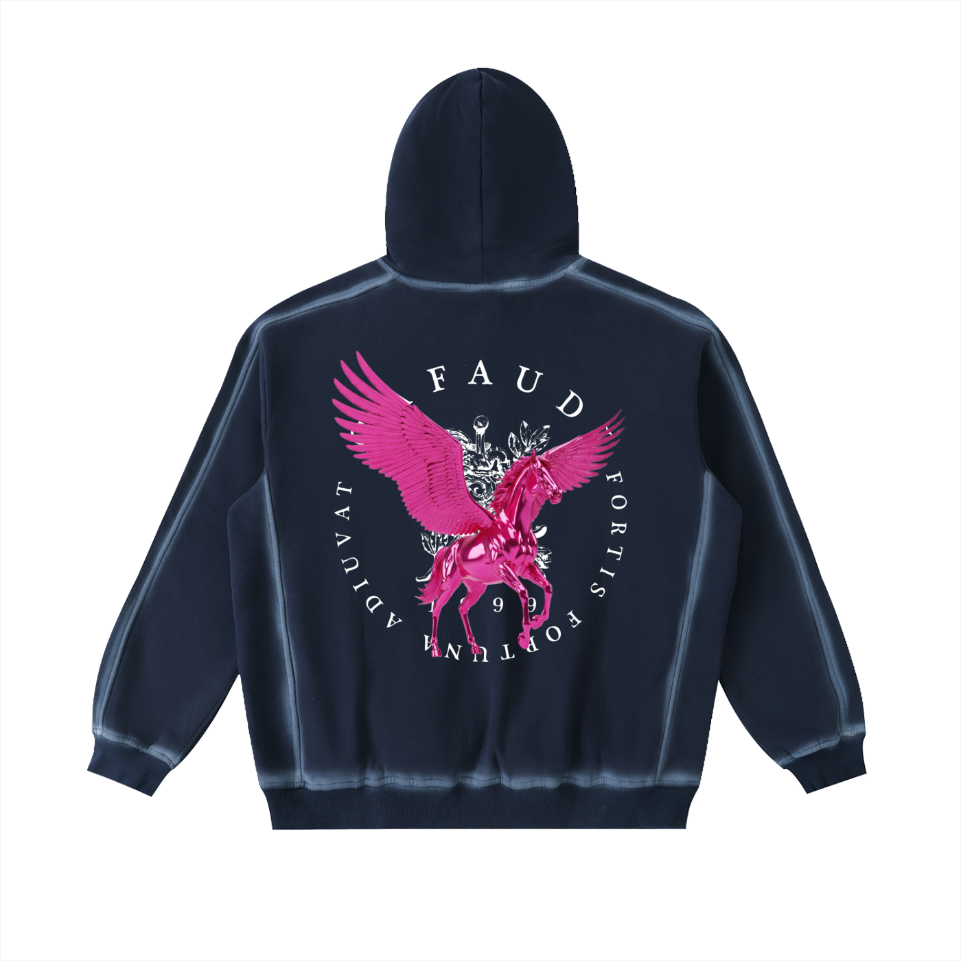 GAFAUDI PINK PEGASUS Sunfaded Edge Fleece Hoodie