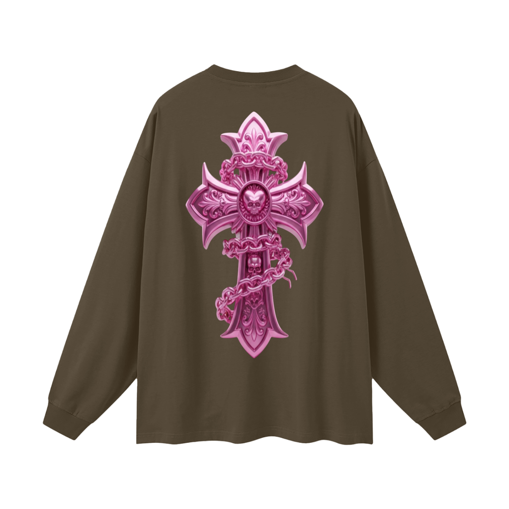 PINK CHROME Oversized Unisex Long Sleeve T-Shirt