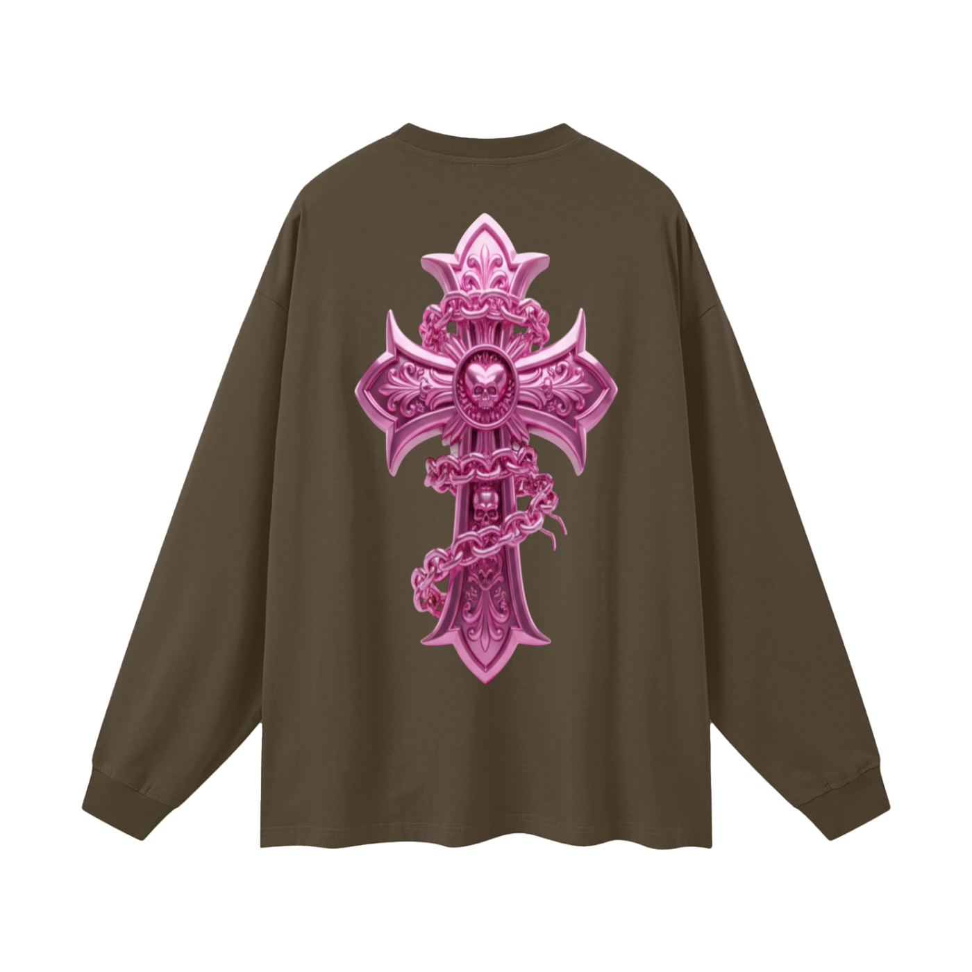 PINK CHROME Oversized Unisex Long Sleeve T-Shirt