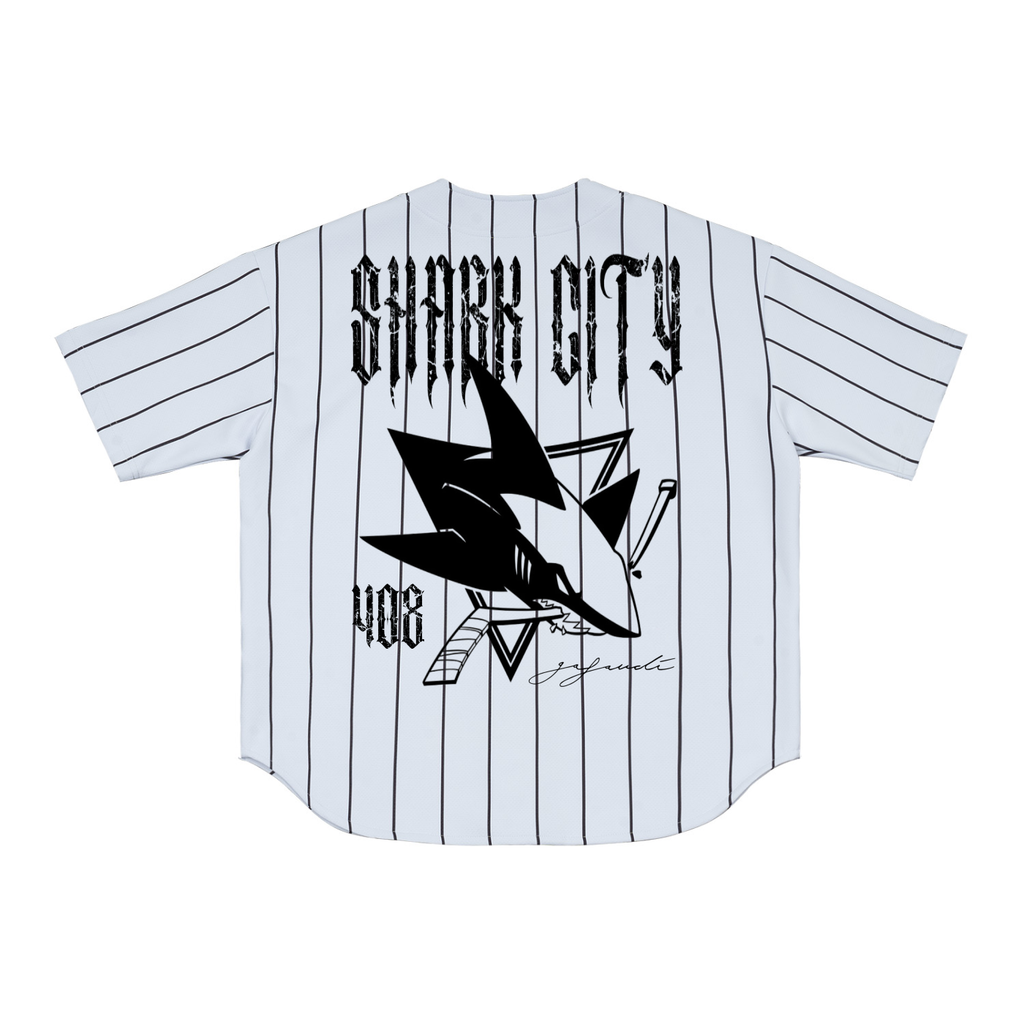 SAN JOSE "SHARK CITY" Pinstripe Baseball Jersey