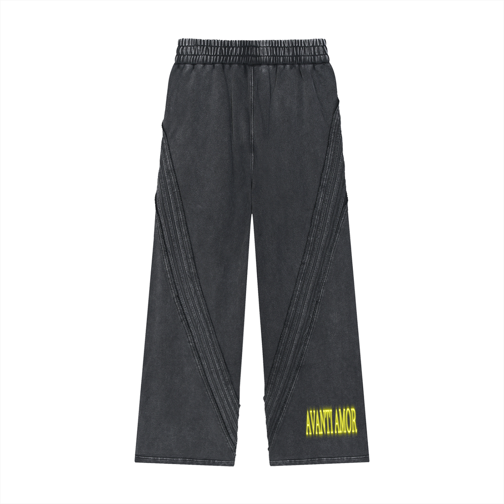 AVANTI AMOR Snow Washed Tape Raw Edge Sweatpants