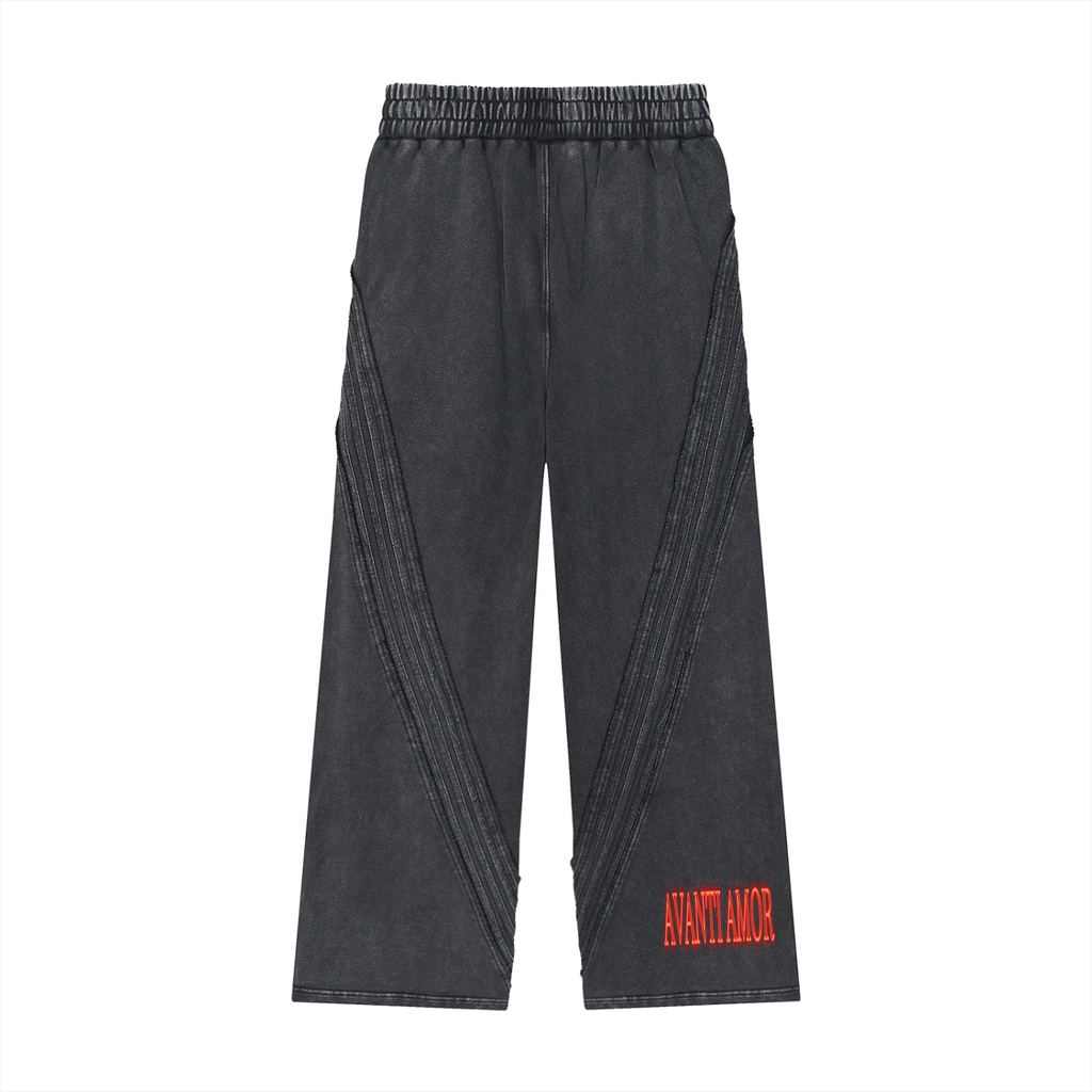 AVANTI AMOR Snow Washed Tape Raw Edge Sweatpants