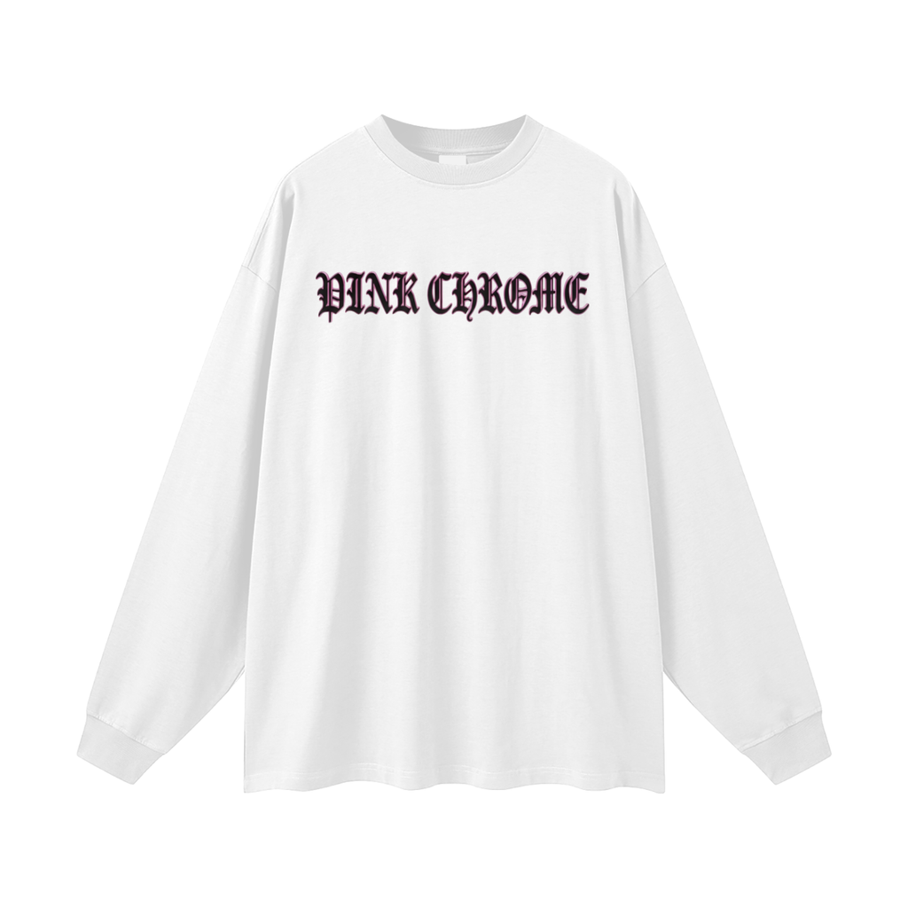 PINK CHROME Oversized Unisex Long Sleeve T-Shirt