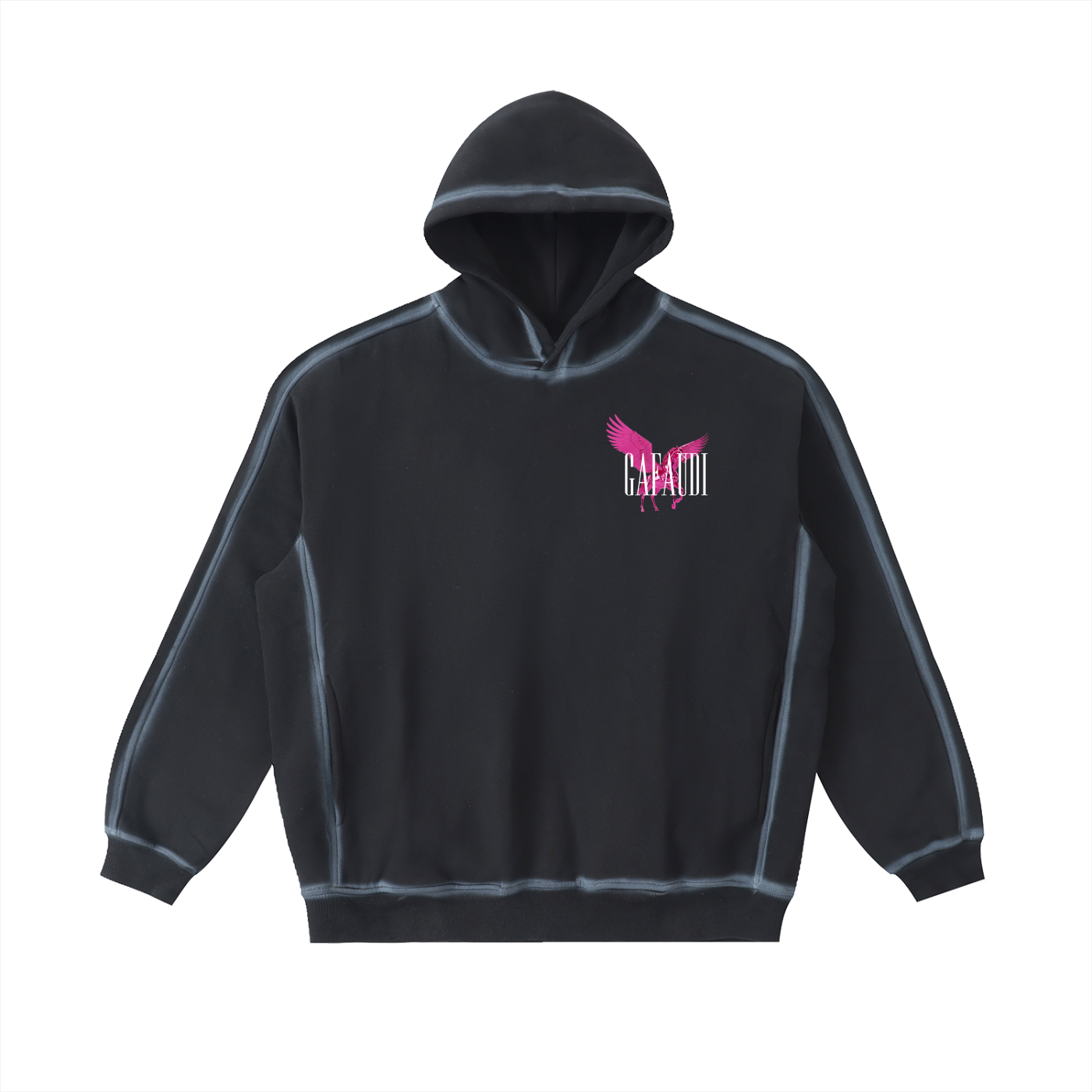 GAFAUDI PINK PEGASUS Sunfaded Edge Fleece Hoodie