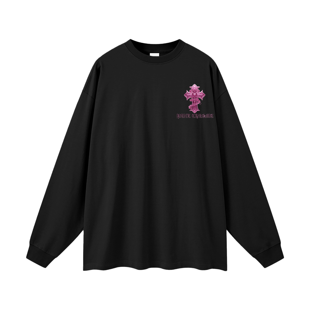 PINK CHROME Oversized Unisex Long Sleeve T-Shirt