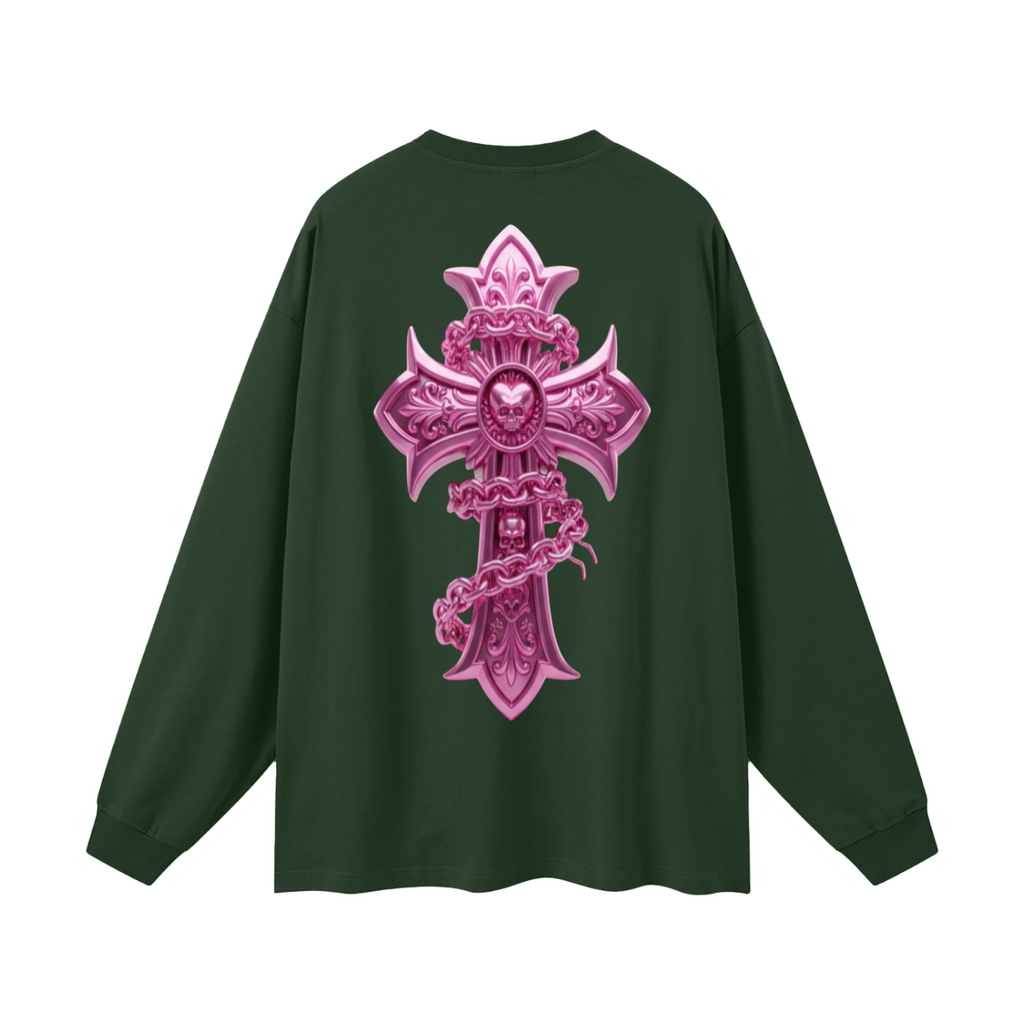 PINK CHROME Oversized Unisex Long Sleeve T-Shirt