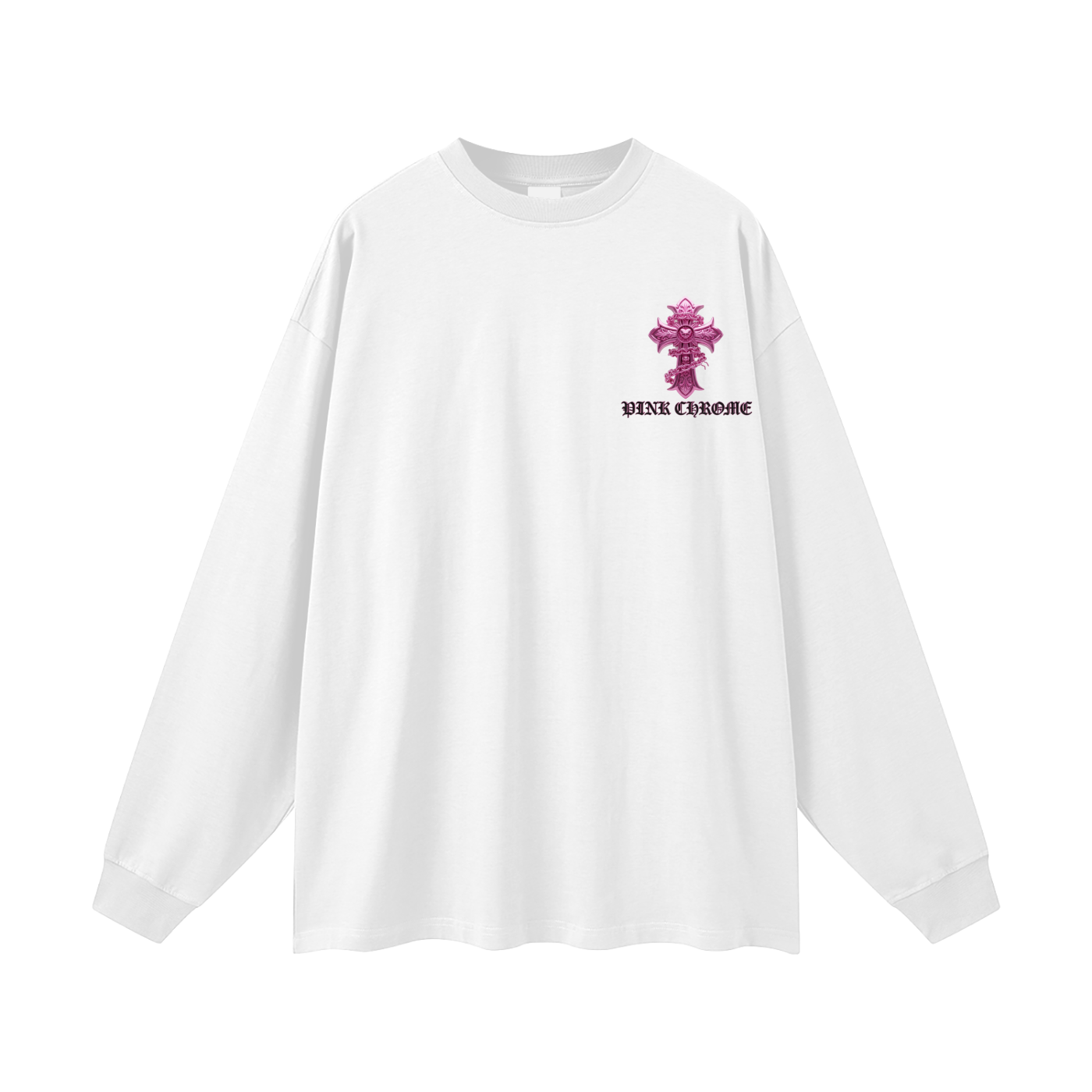 PINK CHROME Oversized Unisex Long Sleeve T-Shirt