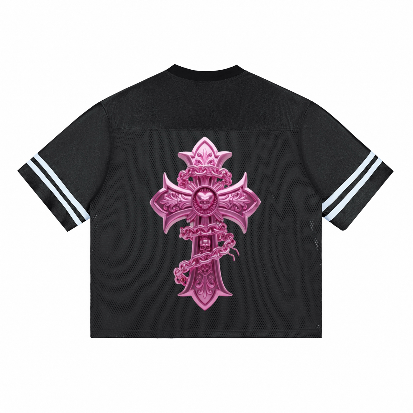 PINK CHROME Taped Mesh T-Shirt
