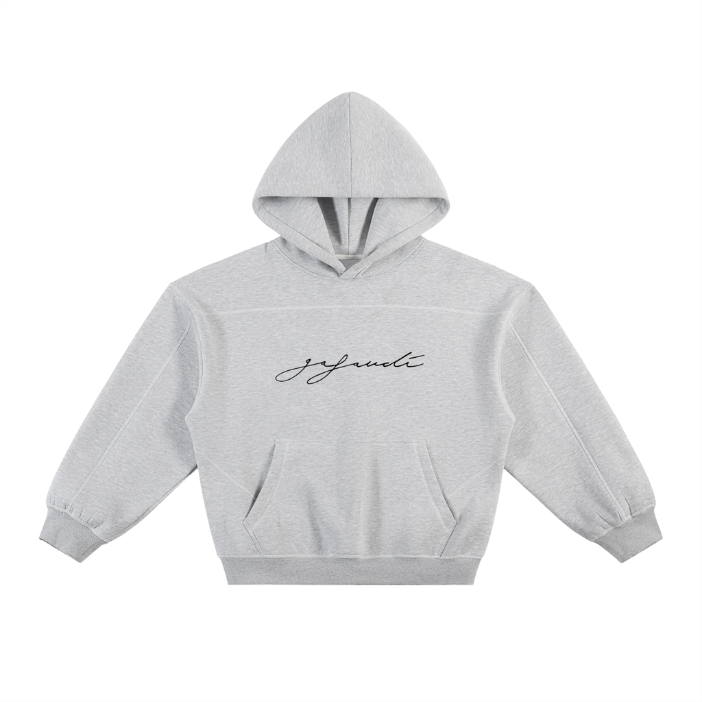 GAFAUDI Contrast-Stitched Boxy Fleece Hoodie