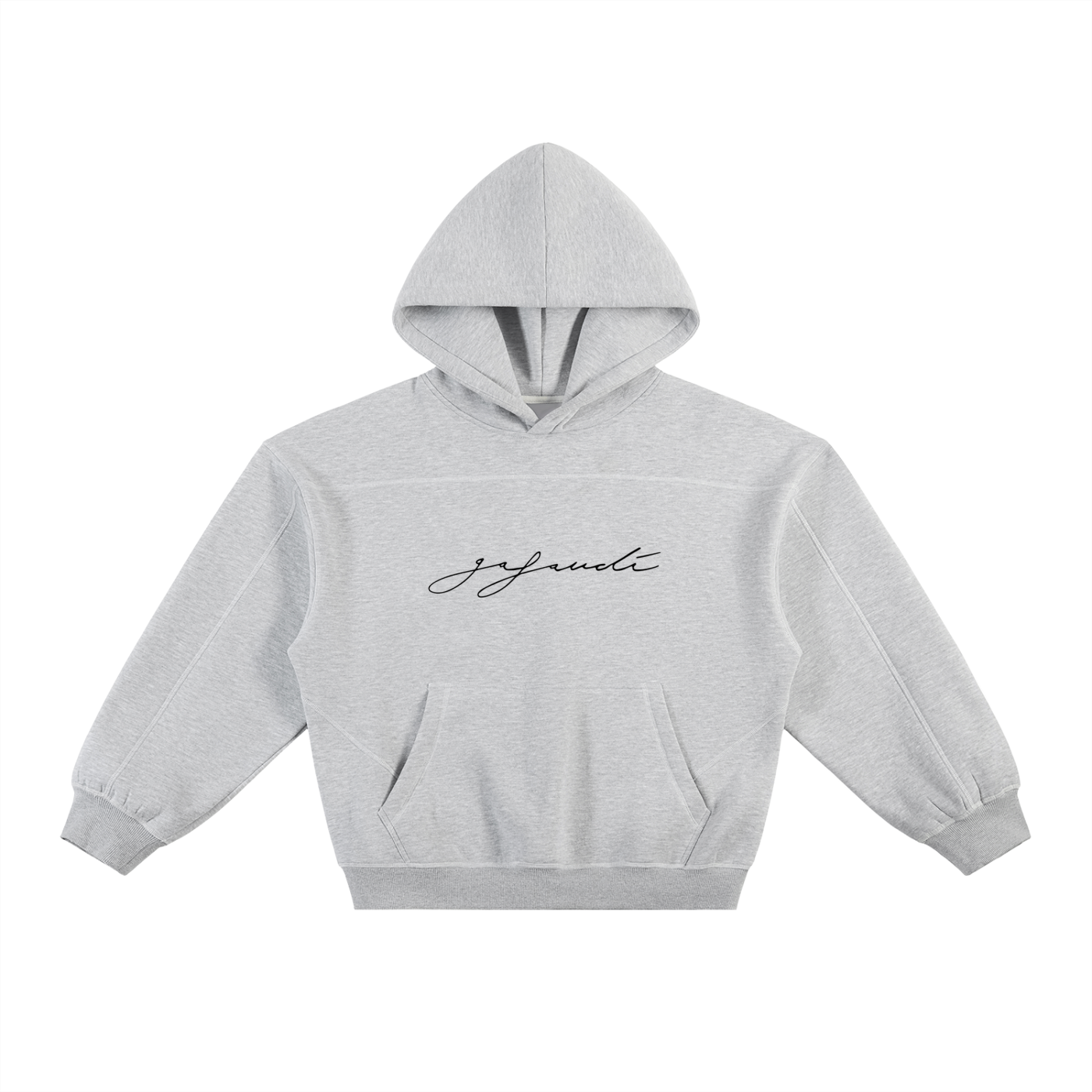 GAFAUDI Contrast-Stitched Boxy Fleece Hoodie