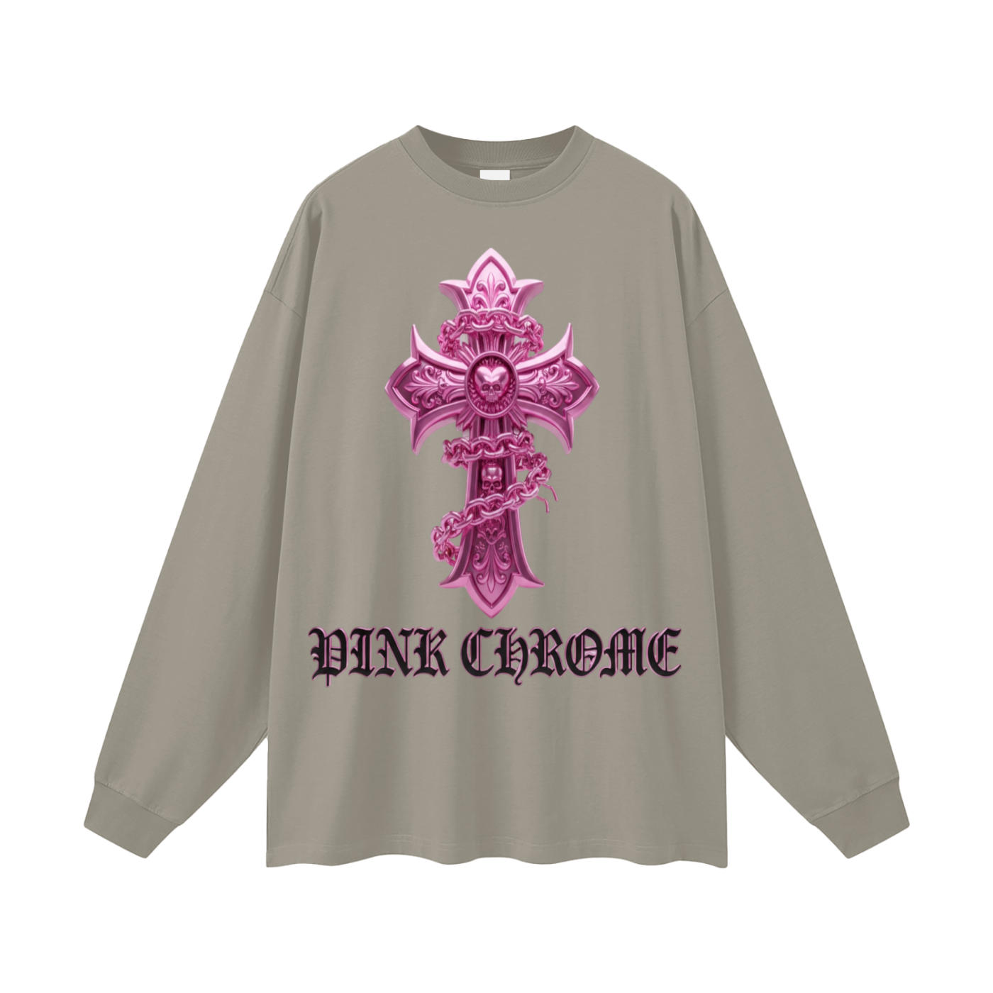 PINK CHROME Oversized Unisex Long Sleeve T-Shirt