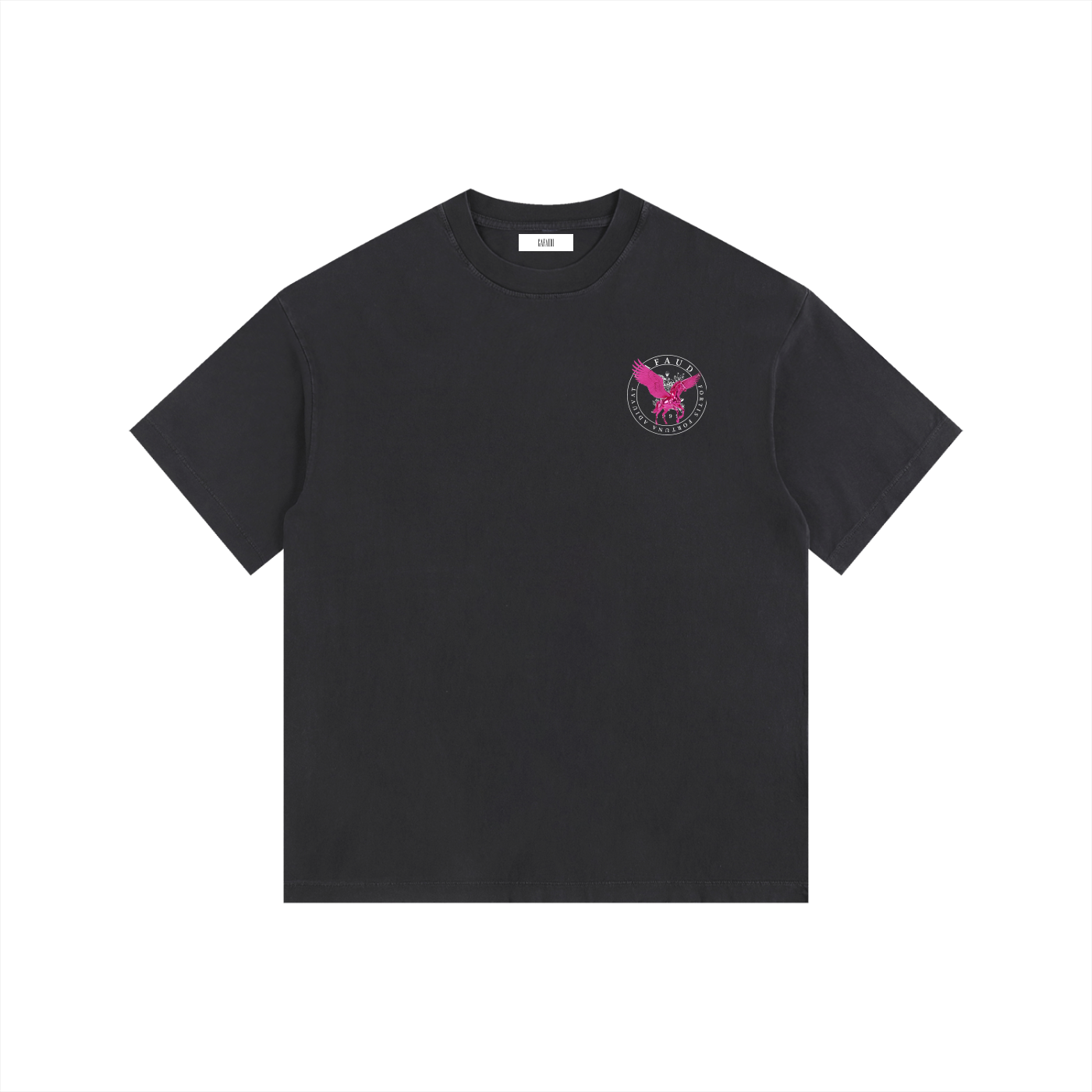 GAFAUDI PINK PEGASUS Vintage Washed Oversized Cotton T-Shirt