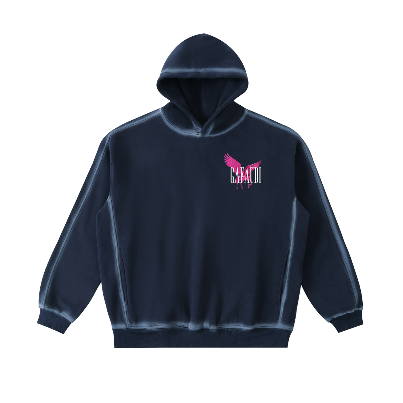 GAFAUDI PINK PEGASUS Sunfaded Edge Fleece Hoodie