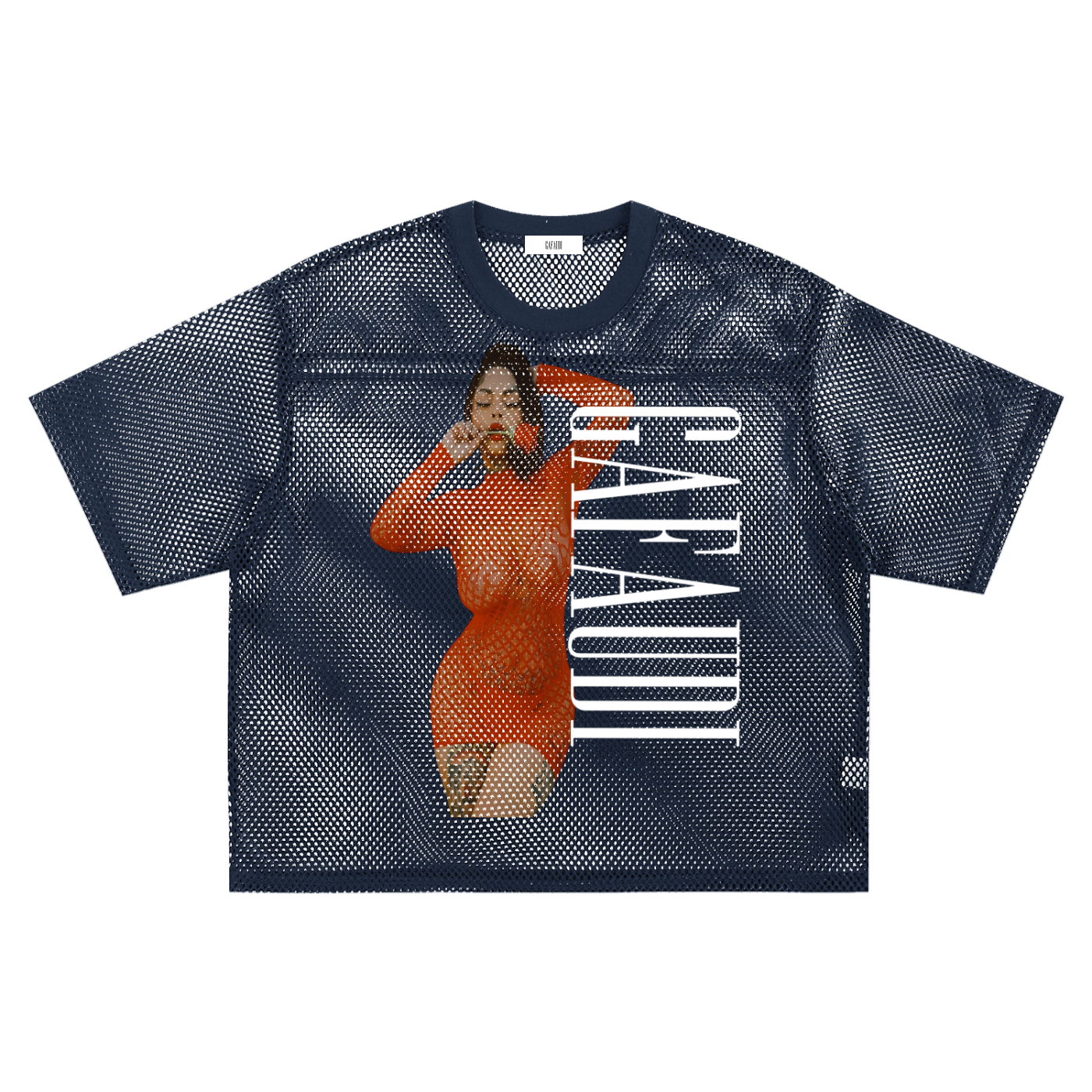 GAFAUDI "BACE ROCK 89" See-through Boxy Net T-Shirt