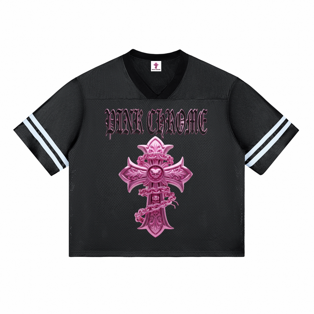 PINK CHROME Taped Mesh T-Shirt