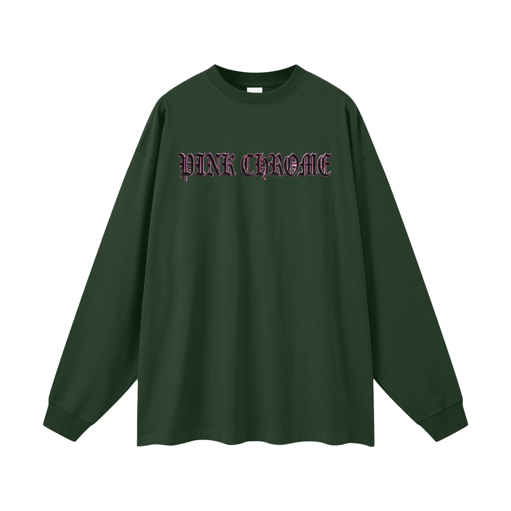 PINK CHROME Oversized Unisex Long Sleeve T-Shirt