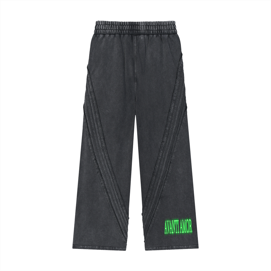 AVANTI AMOR Snow Washed Tape Raw Edge Sweatpants