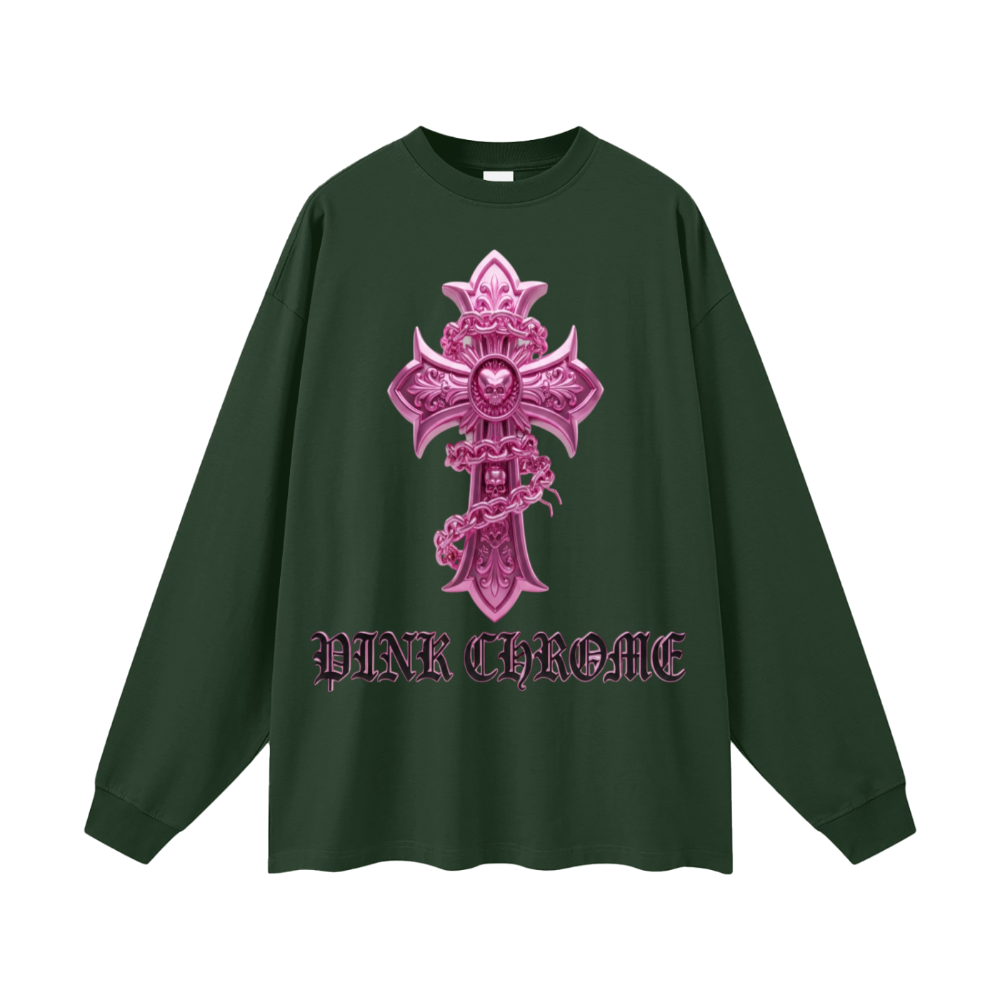 PINK CHROME Oversized Unisex Long Sleeve T-Shirt