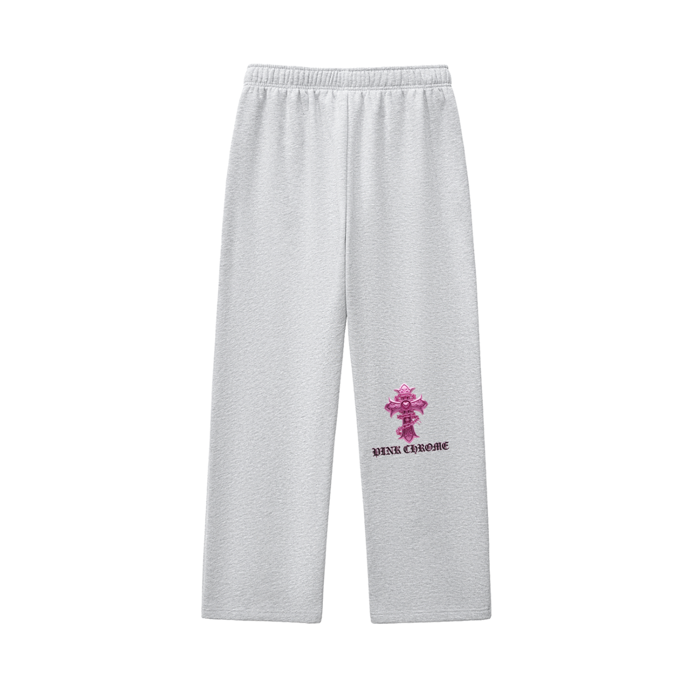 PINK CHROME Contrast-Stitched Fleece Sweatpants