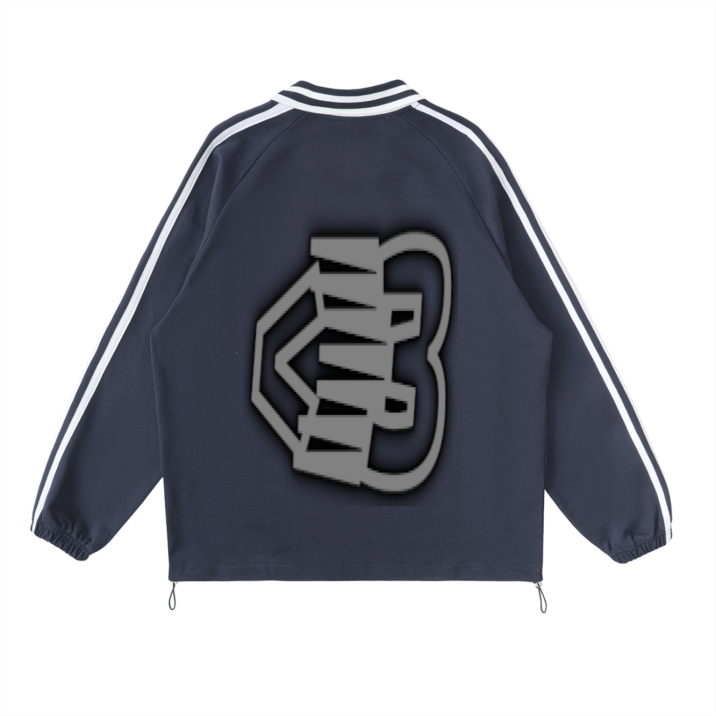 AVANTI AMOR Contrast Striped Lapel Collar Sweatshirt