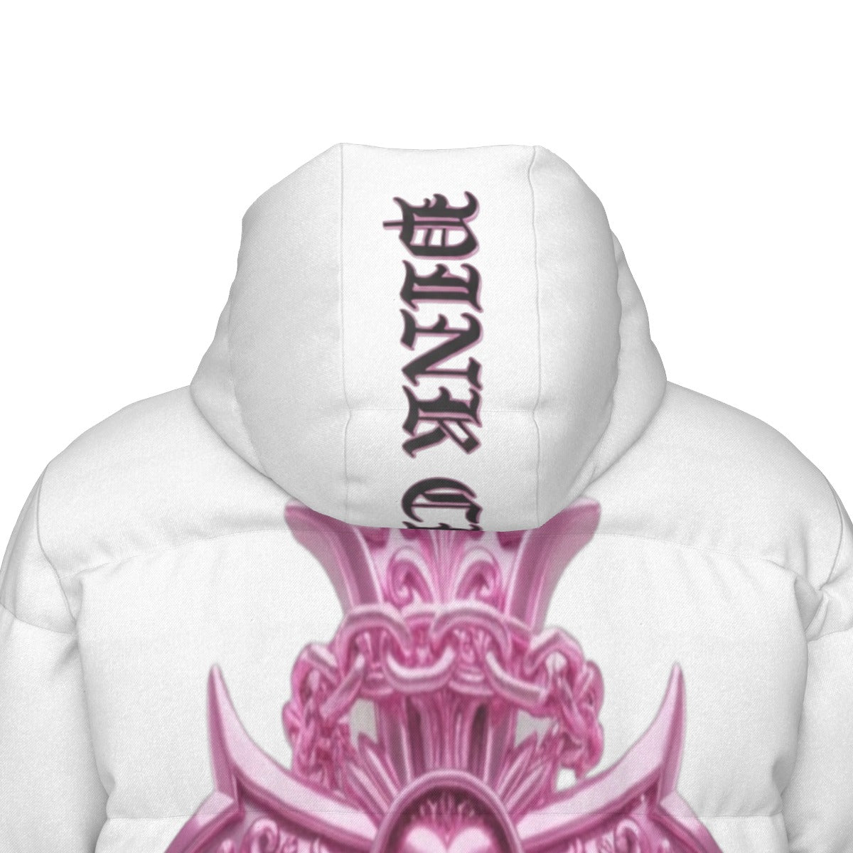 PINK CHROME All-Over Print Unisex Long Down Jacket