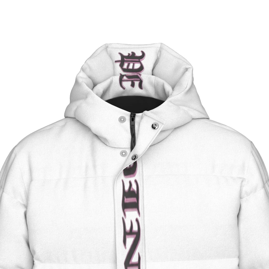 PINK CHROME All-Over Print Unisex Long Down Jacket