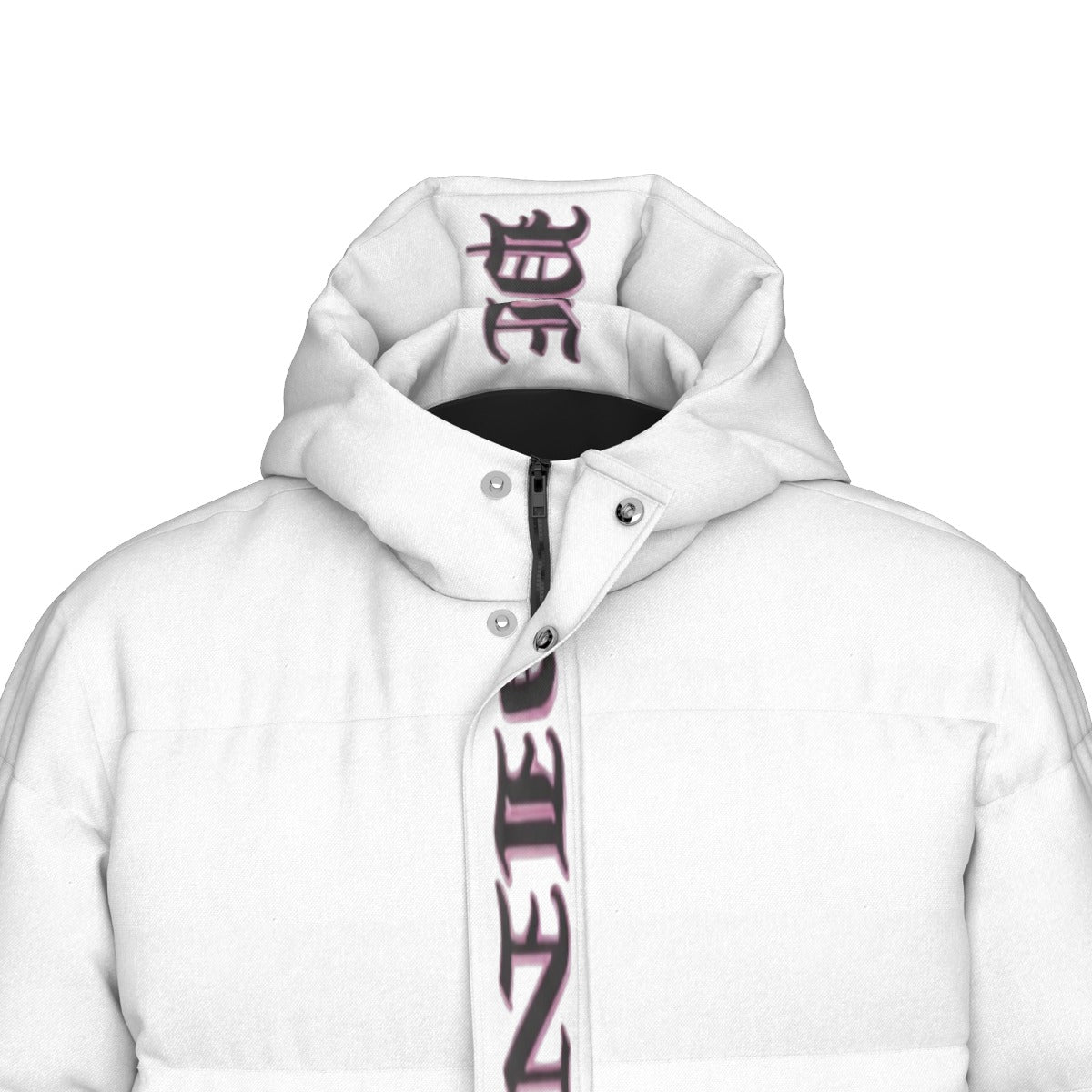 PINK CHROME All-Over Print Unisex Long Down Jacket