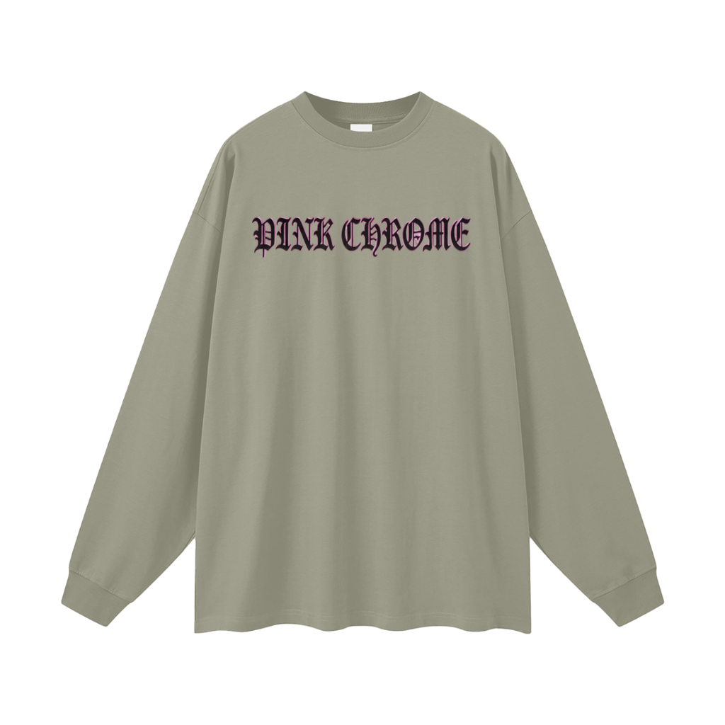 PINK CHROME Oversized Unisex Long Sleeve T-Shirt