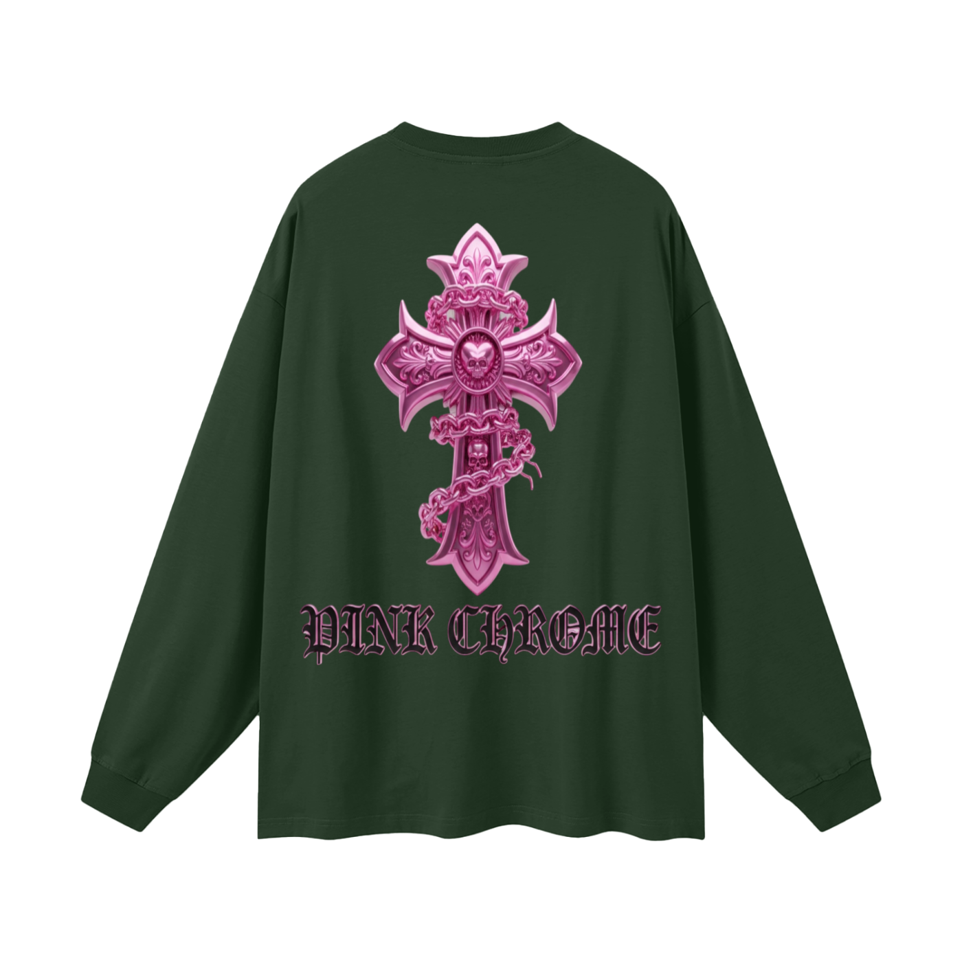 PINK CHROME Oversized Unisex Long Sleeve T-Shirt