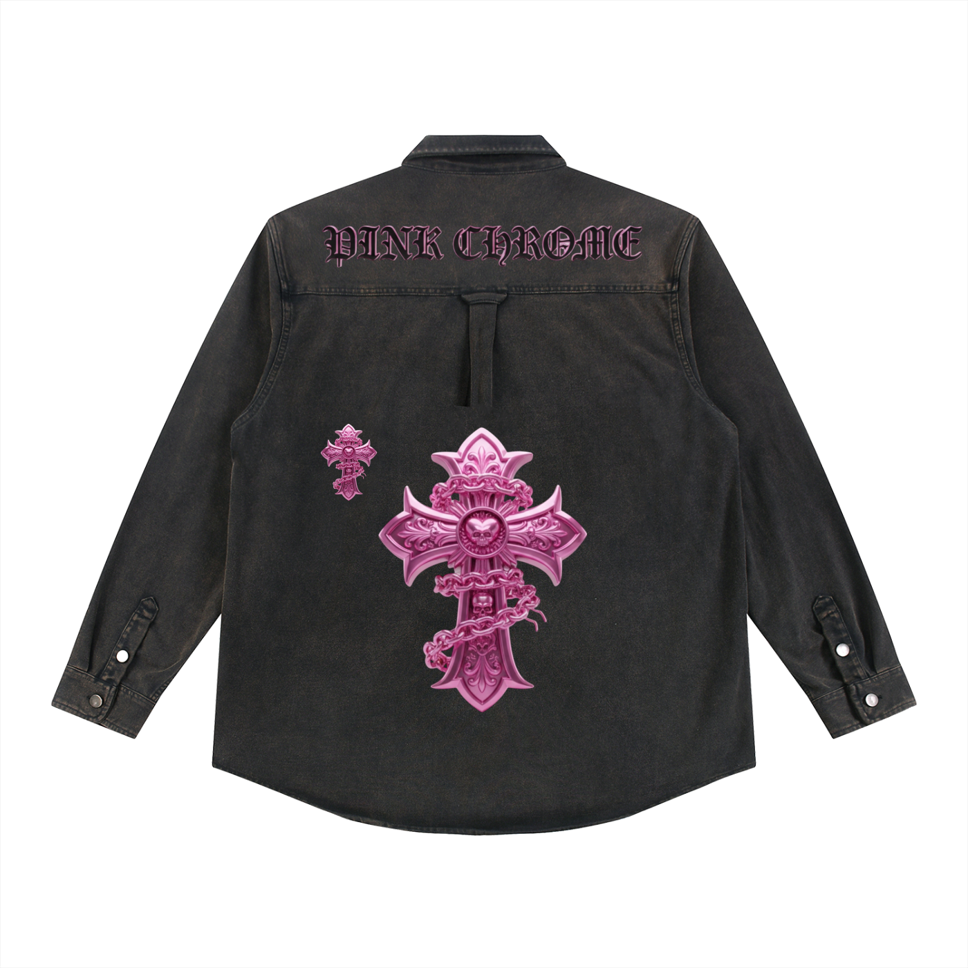 PINK CHROME Denim Vintage Washed Heavyweight Jacket