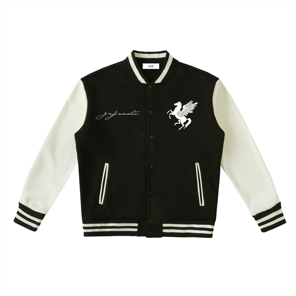 GAFAUDI Two-Tone Fleeced Varsity Jacket