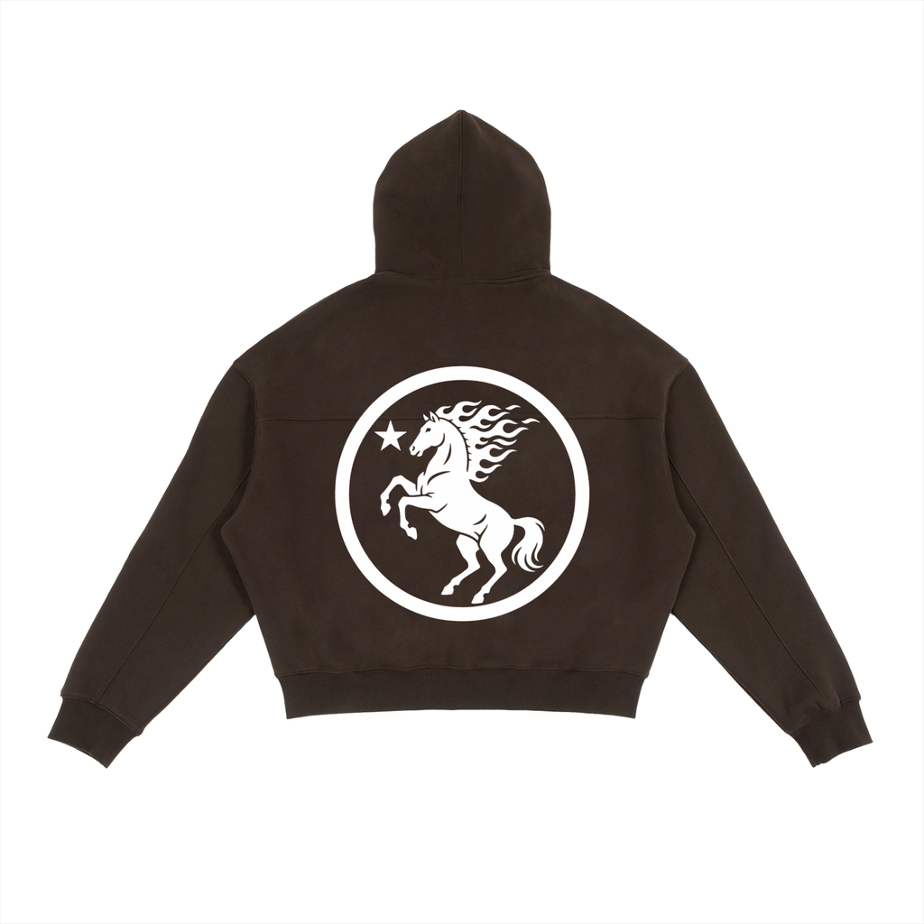 GAFAUDI Fleece Zip-Up Boxy Hoodie