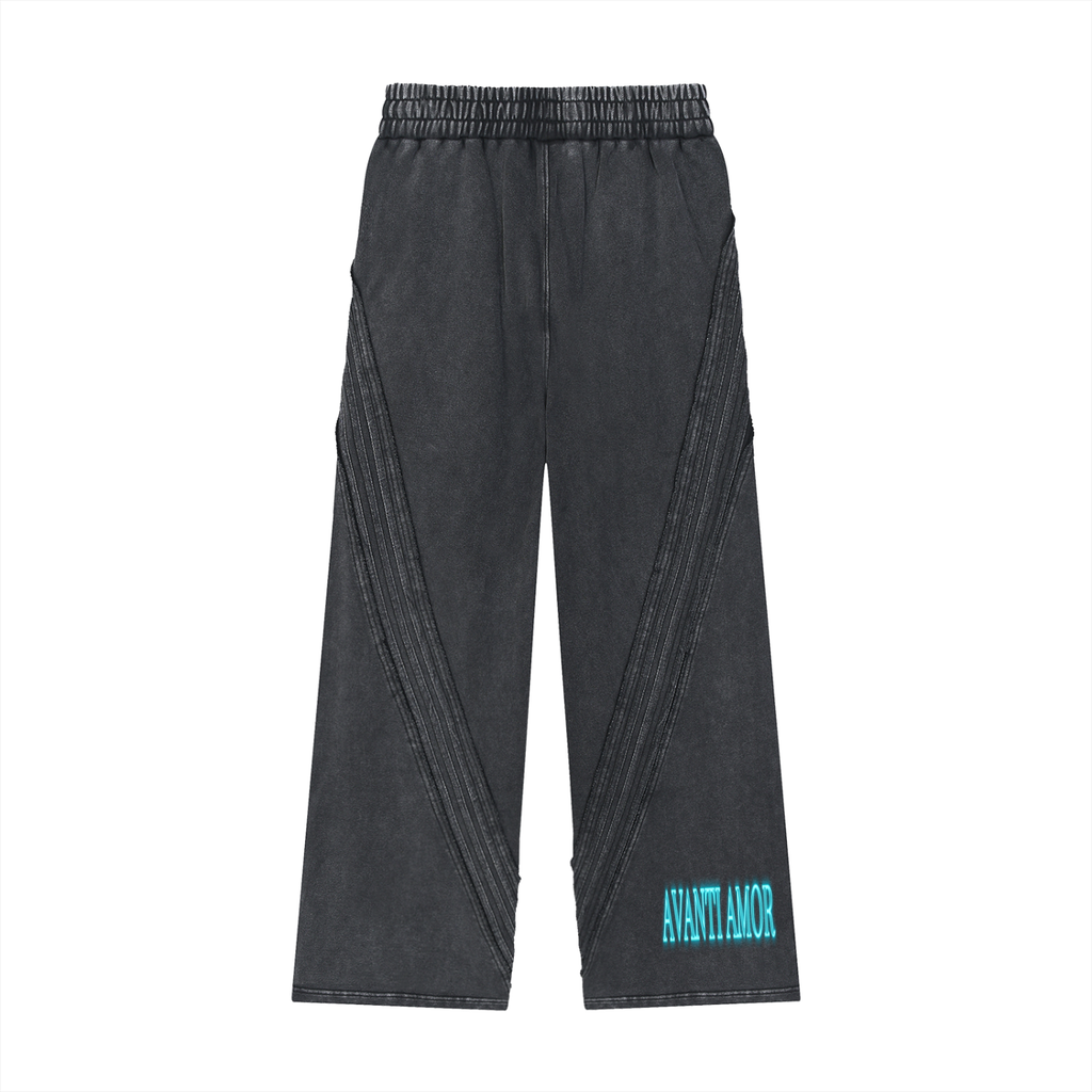 AVANTI AMOR Snow Washed Tape Raw Edge Sweatpants