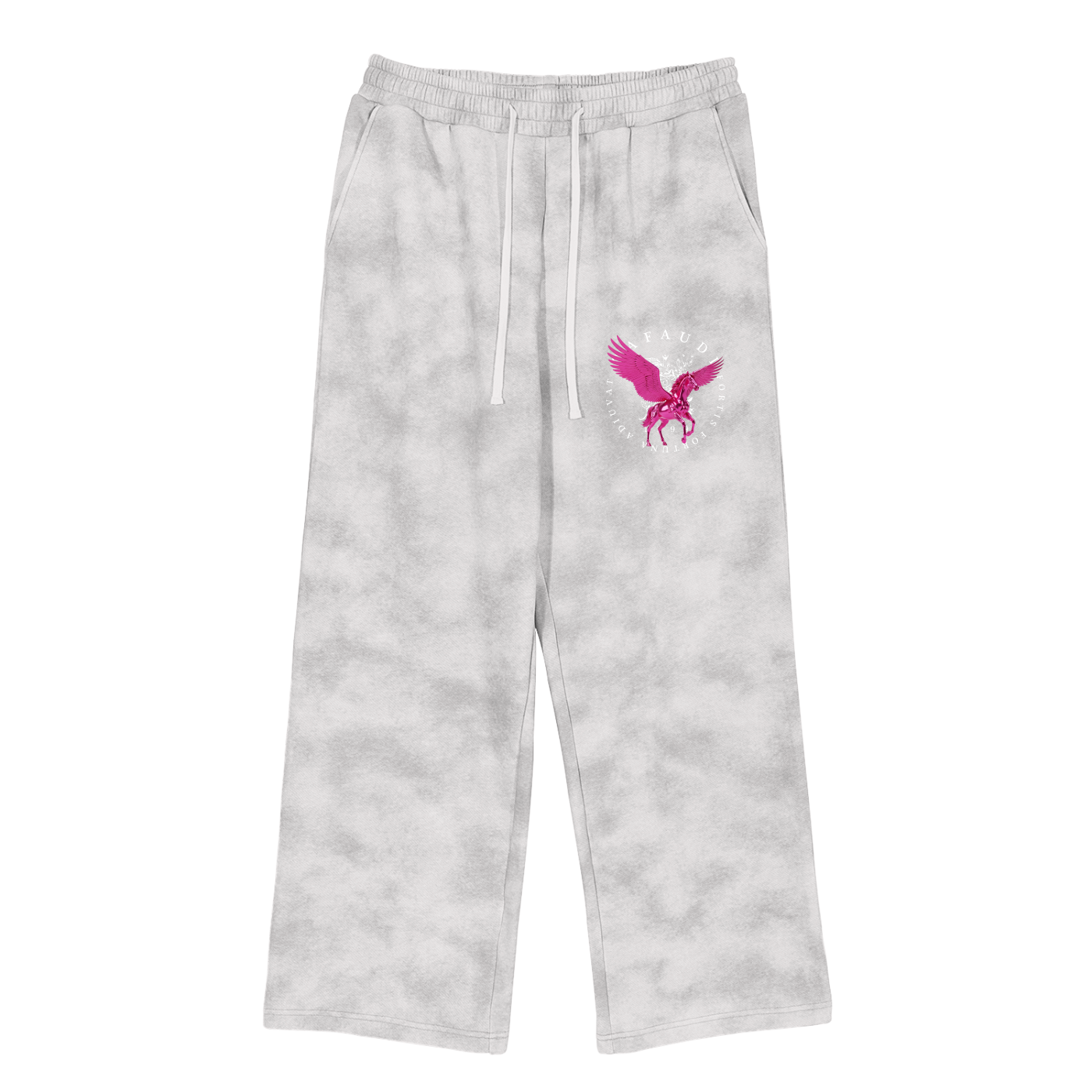 GAFAUDI PINK PEGASUS Dirty Washed Fleece Sweatpants