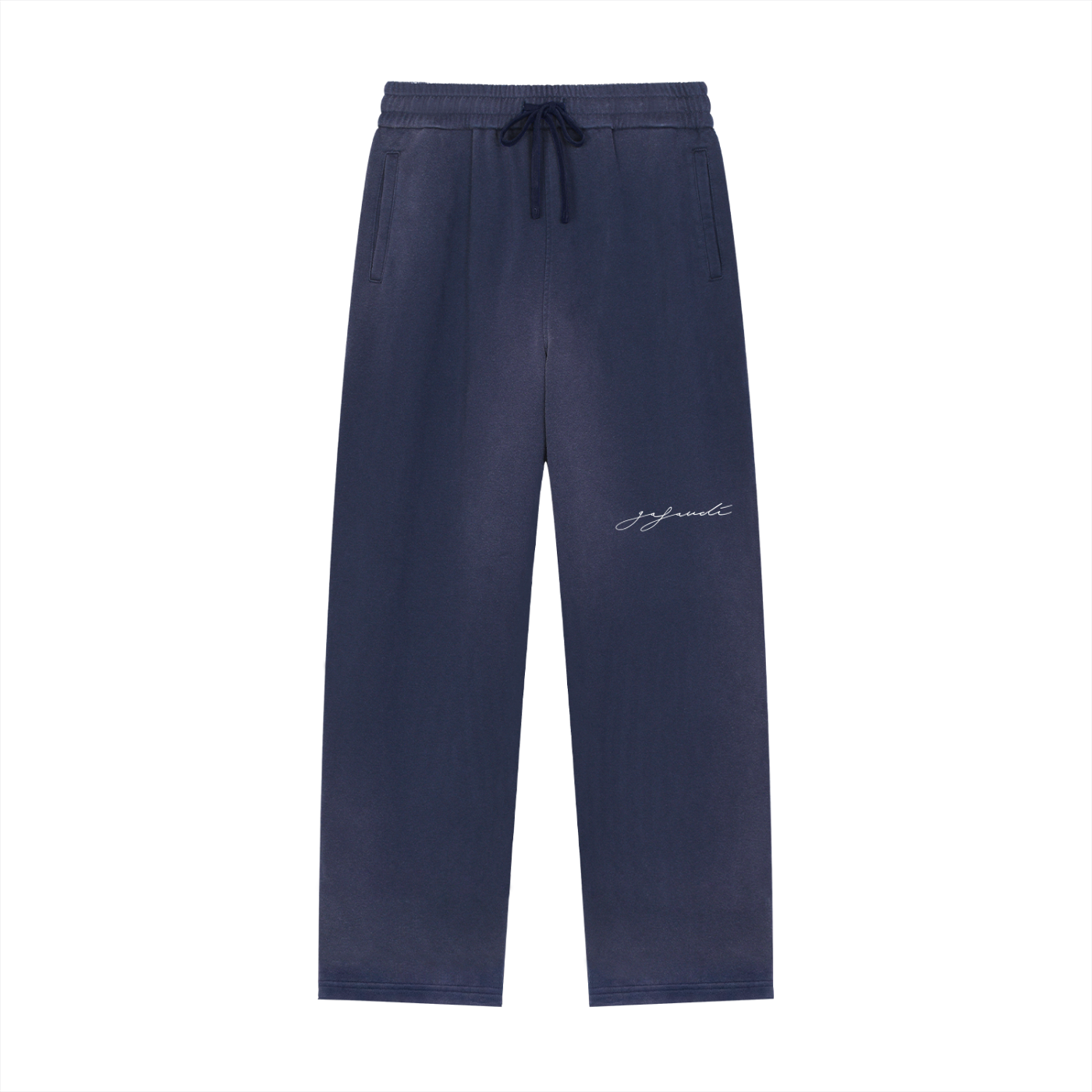GAFAUDI Sun Fade Raw Edge Straight-Leg Sweatpants