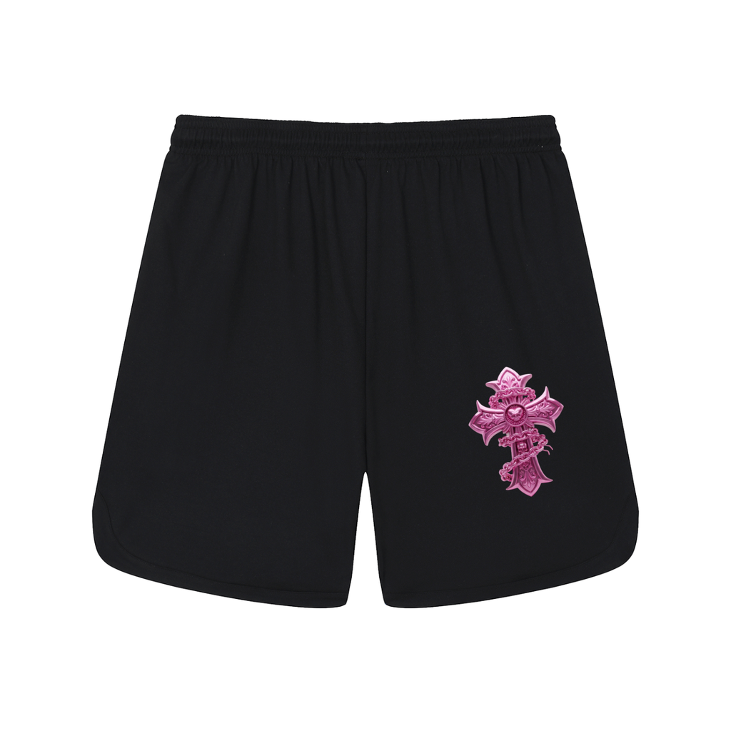 PINK CHROME Mesh-Lined Quick-Dry Performance Shorts
