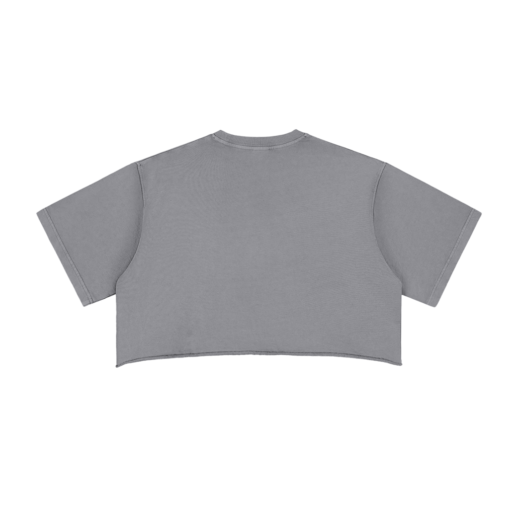 GAFAUDI Girl Snow Washed Raw Edge Crop Top